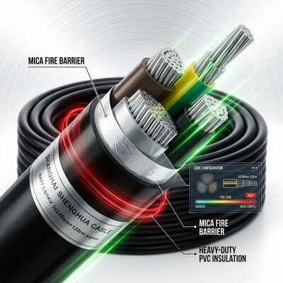 চীন Fire Resistant PVC Insulated Power Cable 0.6/1kV 3 Core 3x25mm2 Emergency Circuit সরবরাহকারী