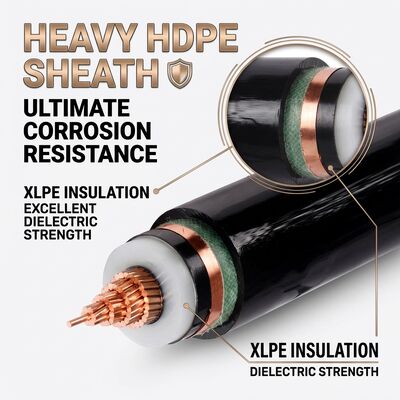 চীন অ্যান্টি-ক্ষয়কারী HDPE আচ্ছাদিত XLPE ইনসুলেটেড আন্ডারগ্রাউন্ড পাওয়ার কেবল 0.6/1kV সরবরাহকারী