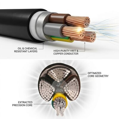 Oil Resistant Chemical Resistant PVC Insulated Cable 450/750V 3 Core Industrial Use সরবরাহকারী