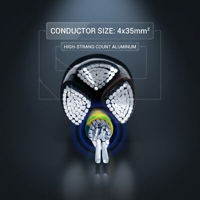 UV Resistant PVC Insulated Power Cable 0.6/1kV 4x35mm2 Aerial Overhead Outdoor Use সরবরাহকারী