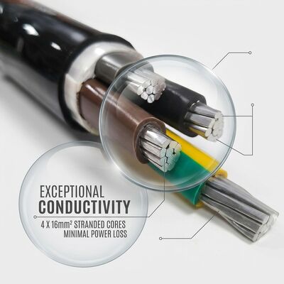 High Temperature XLPE Insulated PVC Sheathed Cable 0.6/1kV 4x16mm2 Power Station সরবরাহকারী