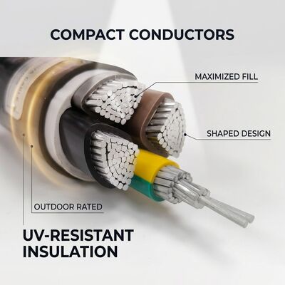 UV Resistant PVC Insulated Power Cable 0.6/1kV 4x35mm2 Aerial Overhead Outdoor Use সরবরাহকারী