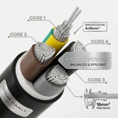 High Temperature XLPE Insulated PVC Sheathed Cable 0.6/1kV 4x16mm2 Power Station সরবরাহকারী