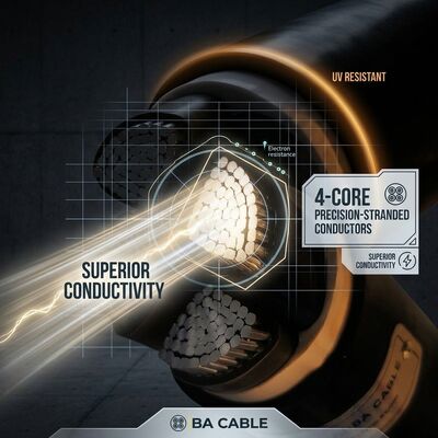 VGV 3x4mm2 UV Resistant PVC Insulated Cable Outdoor Overhead 0.6/1kV IEC60502 Copper সরবরাহকারী