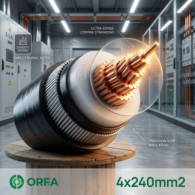 Underground Direct Burial SWA Armoured 4x240mm2 Copper XLPE Insulated Power Cable সরবরাহকারী